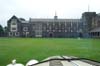 A view of the college over Moggie's bonnet
